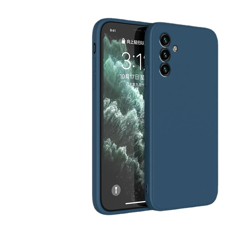 Soft Silicone Square Frame Case with Camera Protection - Stylish Back Cover