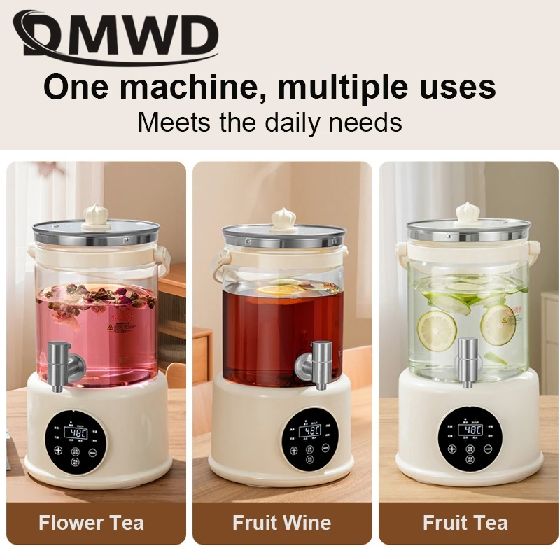 4l multi function health kettle household water boiler fruit tea flower tea keep warm high borosilicate glass with strainer 220v 4L Multi-Function Health Kettle Household Water Boiler Fruit Tea Flower Tea Keep Warm High Borosilicate Glass With Strainer 220V 4