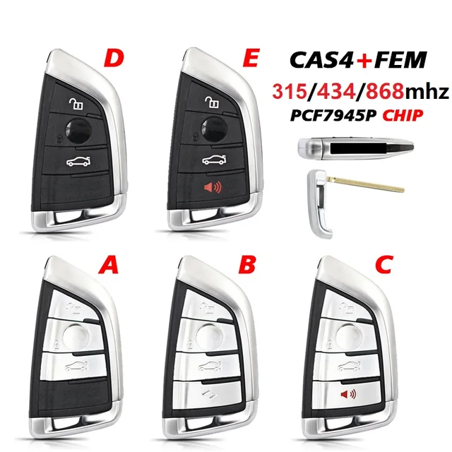 BMW Smart Card Fob Remote Key 3/4 Buttons 315/434/868MHz 49 Chip CN006118 1