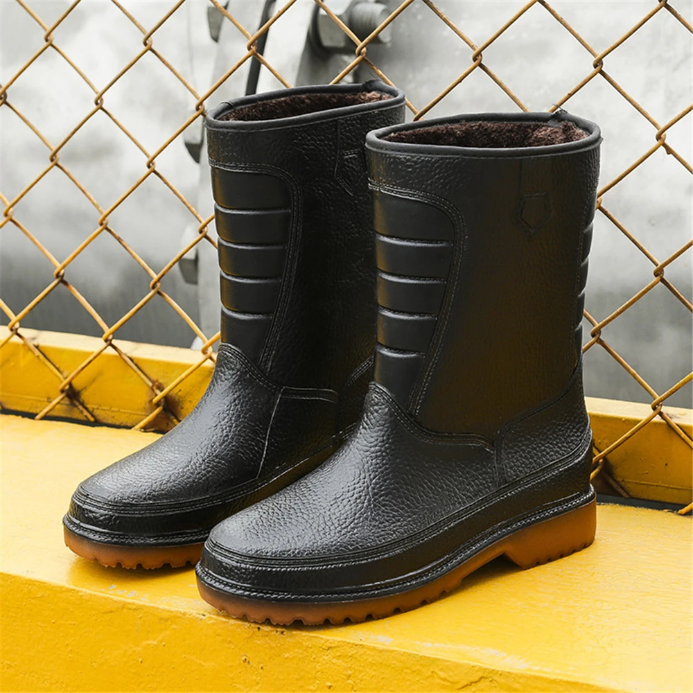 Bottes de pêche chaudes avec doublure amovible - Chaussures de pluie imperméables antidérapantes pour pêche et chasse