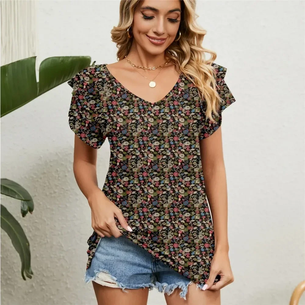 Women's Shirts & Blouses for Women Elegant Summer Tops Short Sleeve Korean Popular Clothes Blouse Woman Trend 2024 Clothing