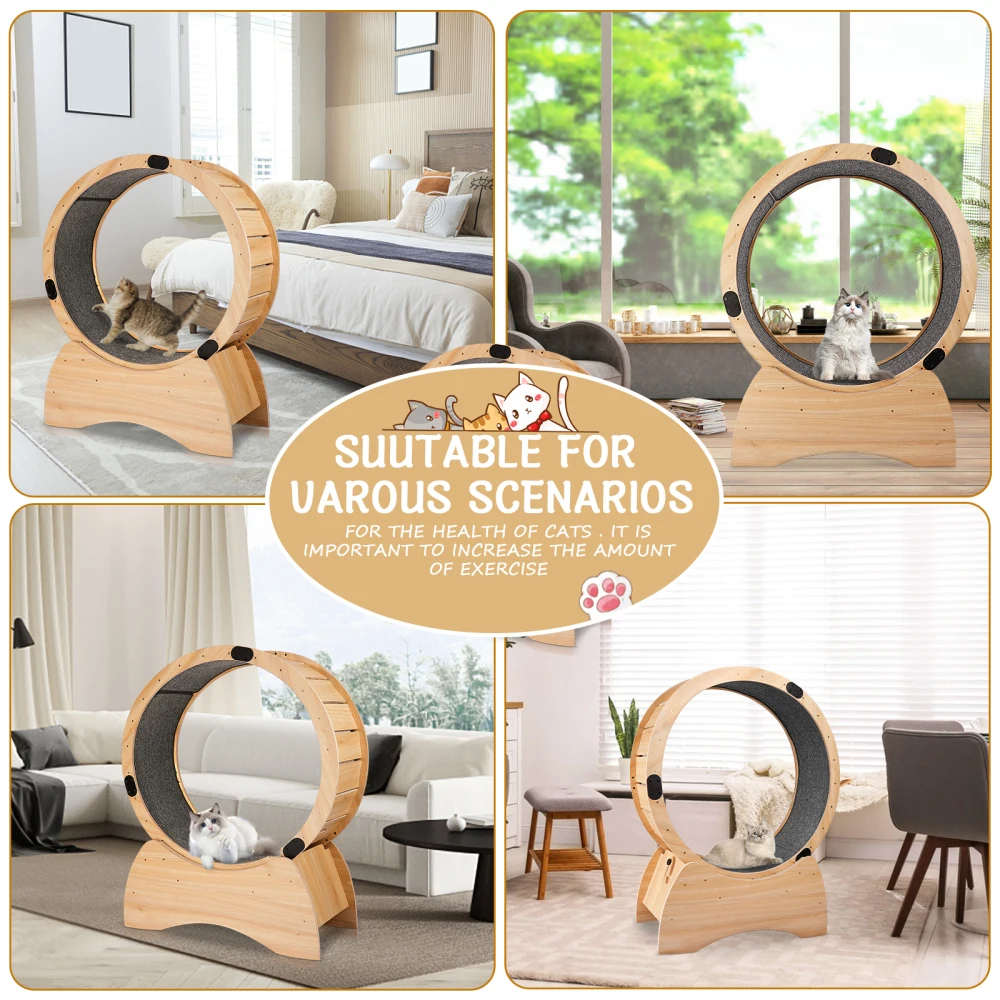 Cat Exercise Wheel &ndash; Running,and Scratching Fun, Cat Treadmill with Carpeted Runway,Great for Physical Activity
