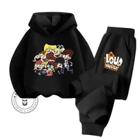 Cuddly Cartoon The Loud House Apparel Comfortable Sets with Adorable Cartoon Printed Hoodie Cute Style Children's Hoodie Set 2