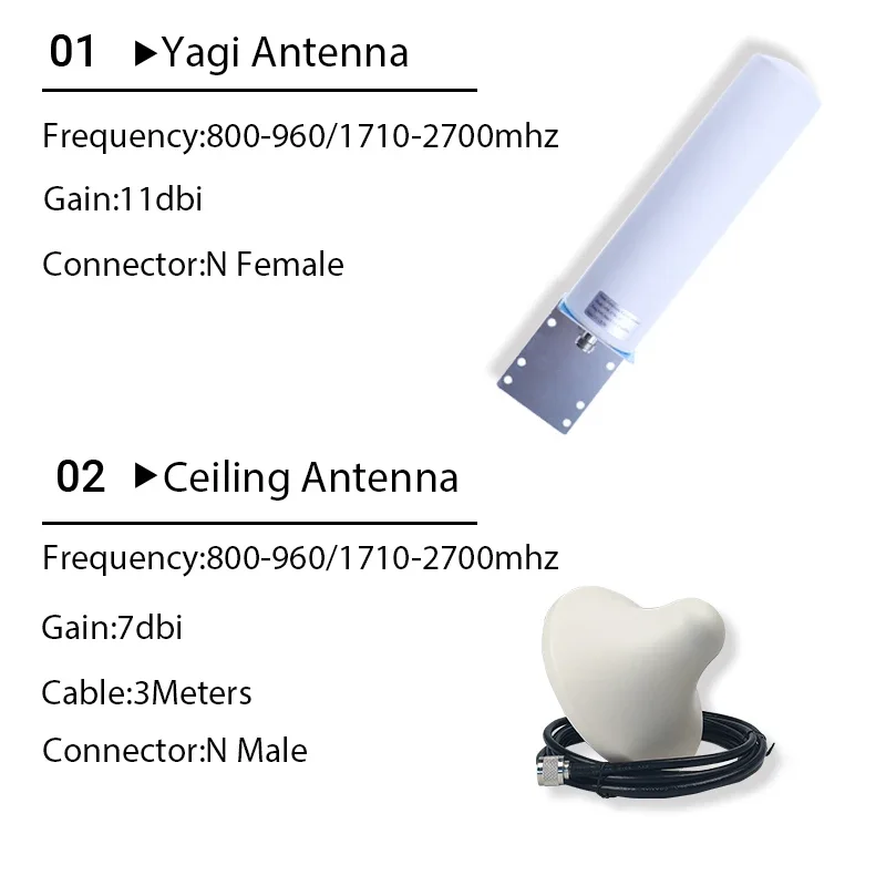 2g 3g 4g Amplifier Quad Band Cellular Booster Set LTE 850 900 1800 2100 2600 MHz B8 B5 B1 B3 B7 Mobile Signal Repeater Europe