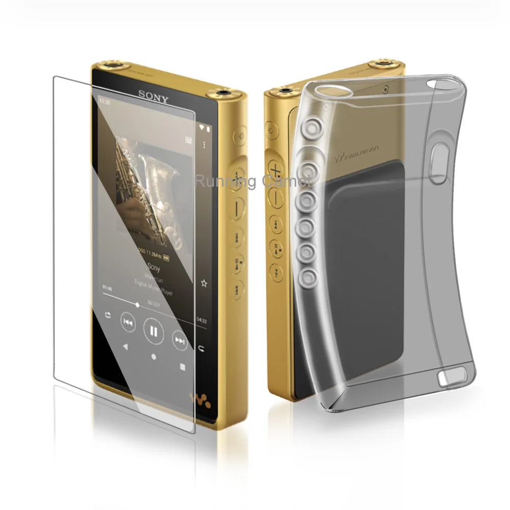 for Sony Walkman NW-WM1AM2 WM1AM2 NW-WM1ZM2 WM1ZM2 Protective Shell Skin Case Cover with Tempered Glass Dust Plug