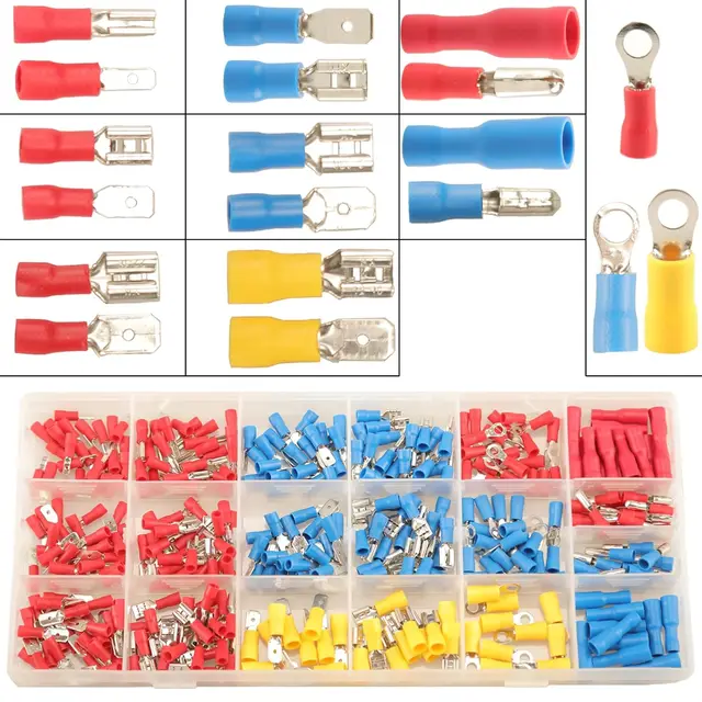 480PCS CRIMP Connectors,2.8 มม.4.8 มม.6.3 มม.ชายและหญิง Spade ชุดเชื่อมต่อ,15 ประเภท CRIMP เทอร์มินัลตัวเชื่อมต่อไฟฟ้า 1
