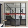Hot Selling Black Steel Frame Exterior Double Glass French Aluminum Entry Swing Glass Doors 2