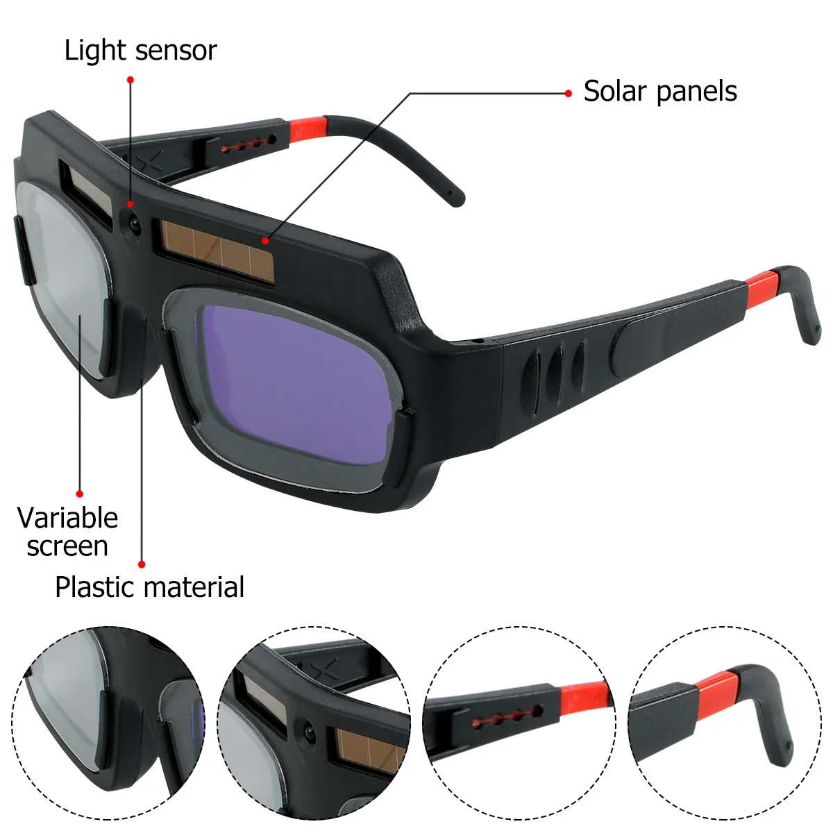 Automatic Darkening Dimming Welding Glasses Anti-glare Argon Arc Welding Glasses Welder Eye Protection Goggles Tool Mask