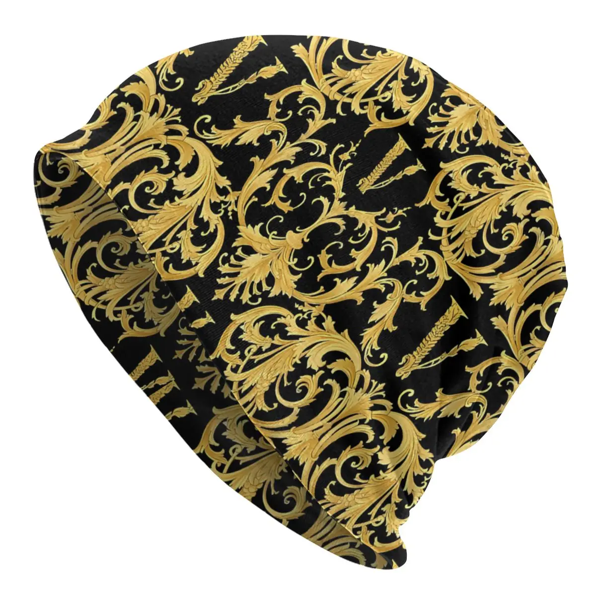 Bonnet Hats Golden Lion And Damask Men Women\'s Thin Skullies Beanies Hat Vintage Luxury Autumn Spring Warm Cap Hip Hop Caps