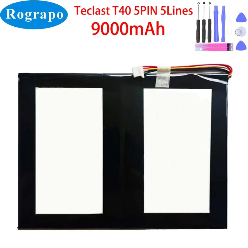 Nuova Batteria Ai Polimeri Di Litio Da 3.8V 9000Mah Per Tablet Pc Teclast T40 Con Spina A 5 Fili + Strumenti