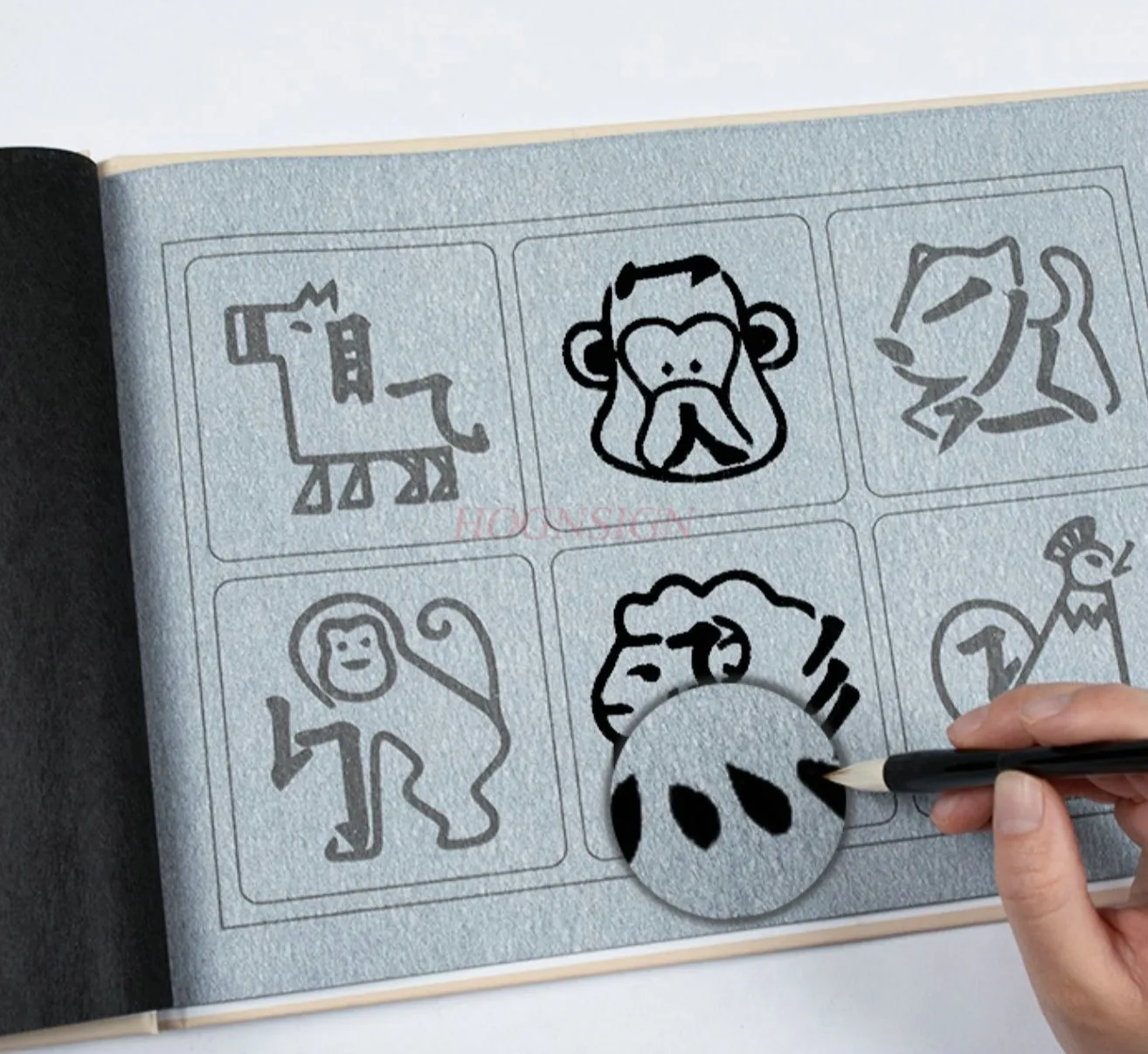 어린이 특수 물 쓰기 천 세트, 초보자 붓글씨, 카피북, 스트로크, 물 쓰기 책, 1 세트