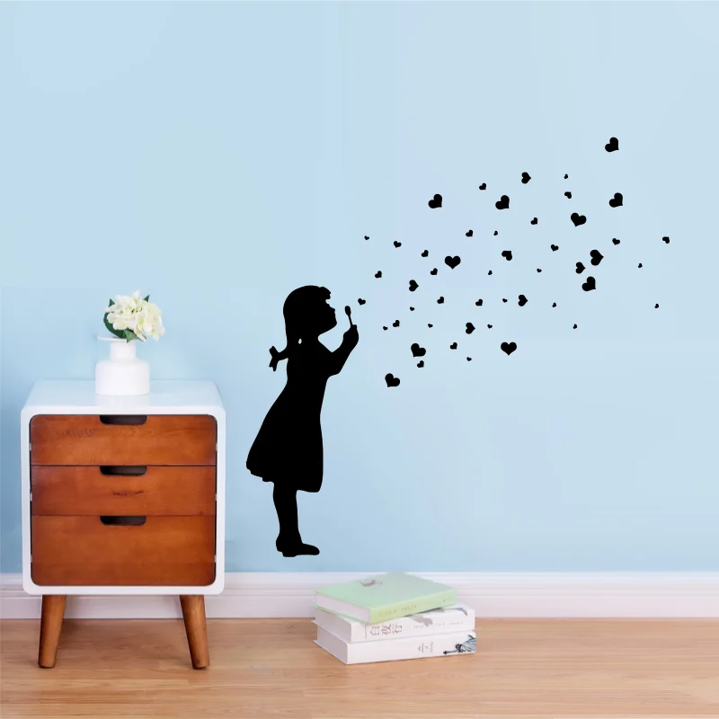 Banksy Heart Bubble Girl Wall Sticker Stanza Dei Giochi Camera Da Letto Urban Berlino Street Art Wall Decal Soggiorno Vinyl Home Decor