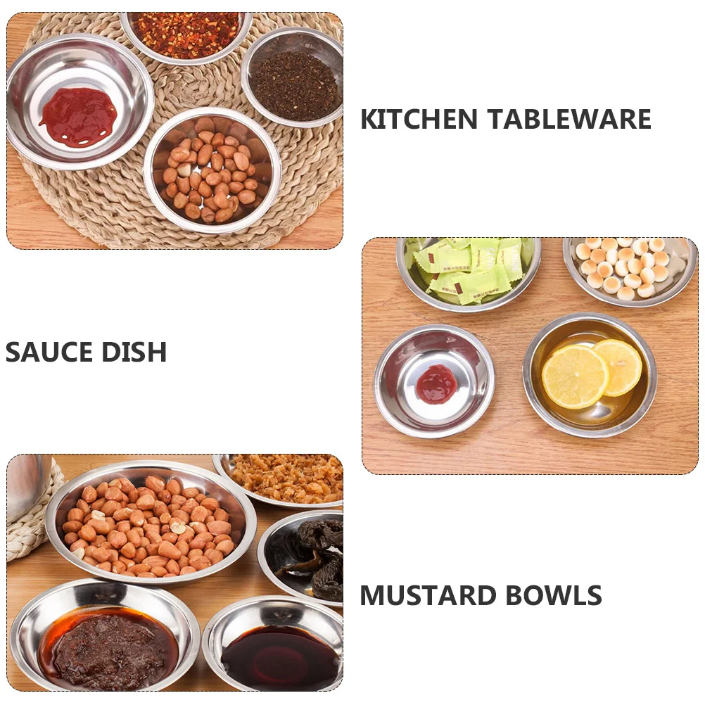 12 Pcs Food Stainless Steel Plate Child Ramekin Bowl Cooking Bowls for Kitchen Prep