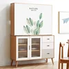 Nature Plant Potted Nordic Cabinet Short Curtains Punch-free Half-curtain Dust Cover Shoe Shelf Kitchen Storage Shelf Curtains 5