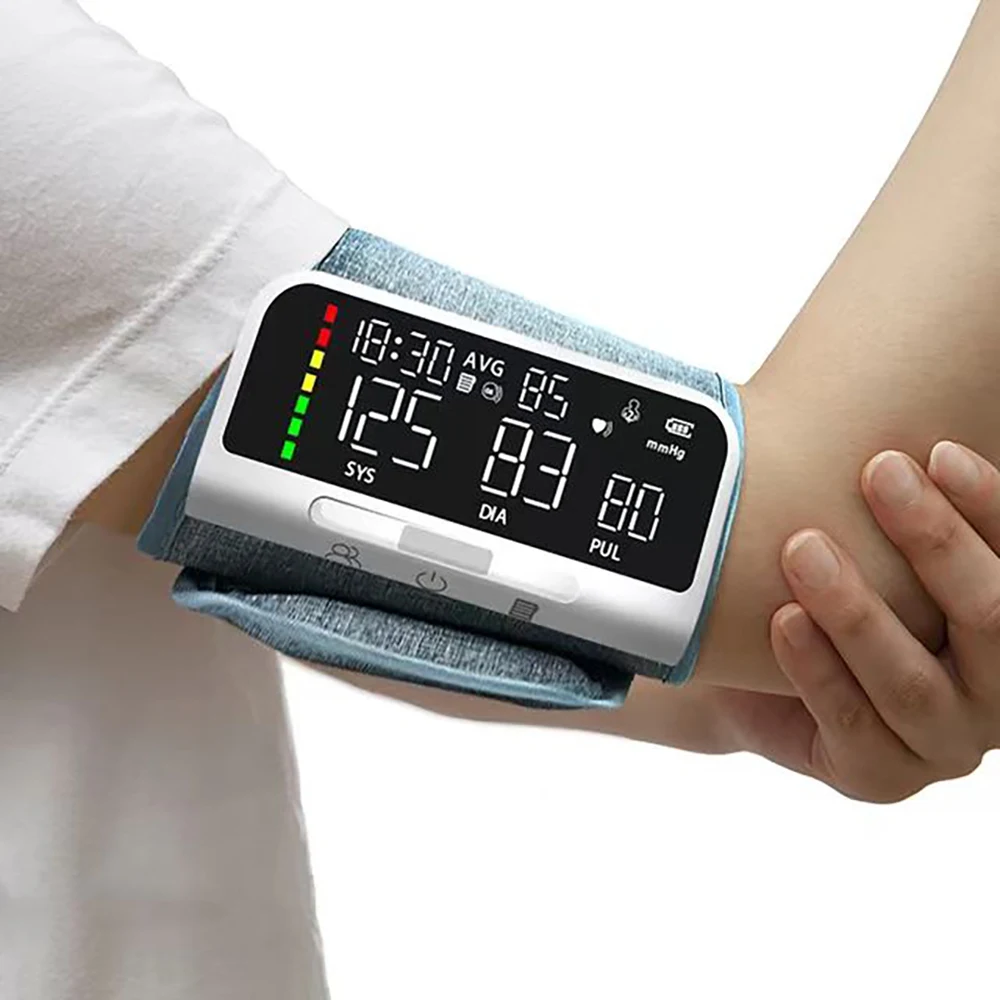 Rechargeable LI-ION Battery Digitization Tricolor LCD Large Screen Sphygmomanometer English Voice Arm Blood Pressure Monitor