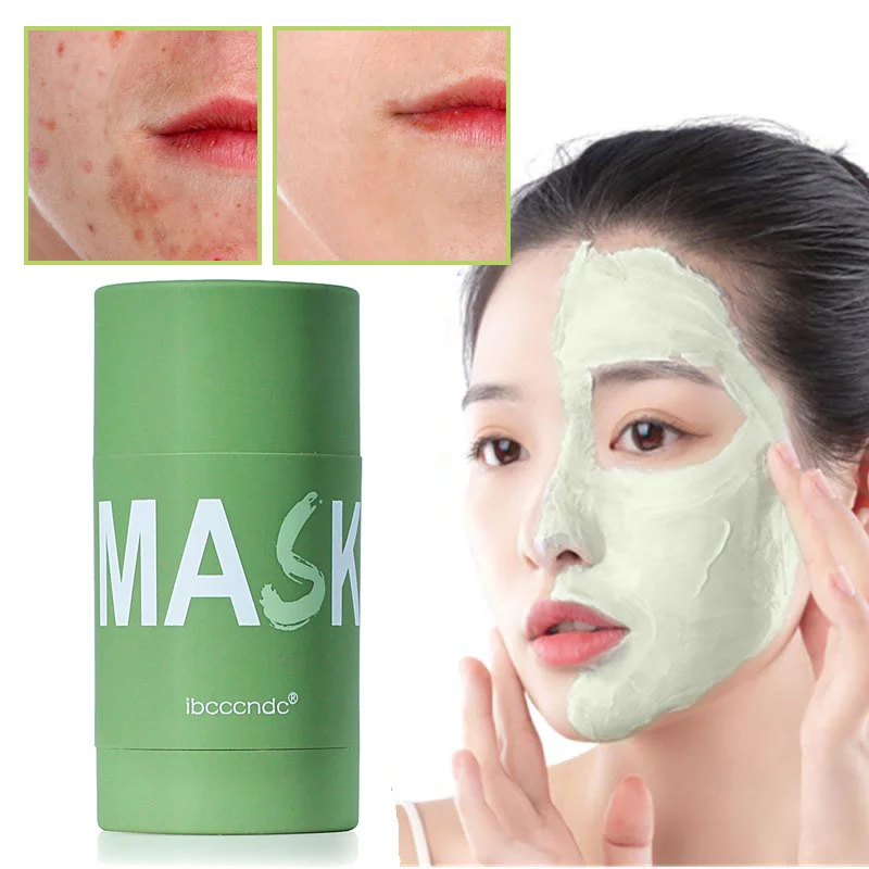 Face Clean Mask Green Tea Oil control Cleansing Stick Acne Treatment