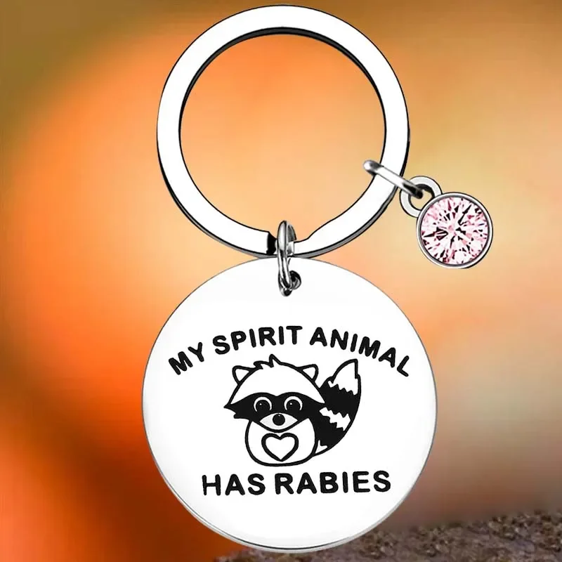 

Hot Funny Raccoon Gifts Raccoon Key Chain Ring Spirit Animal Gift keychains pendant Gift