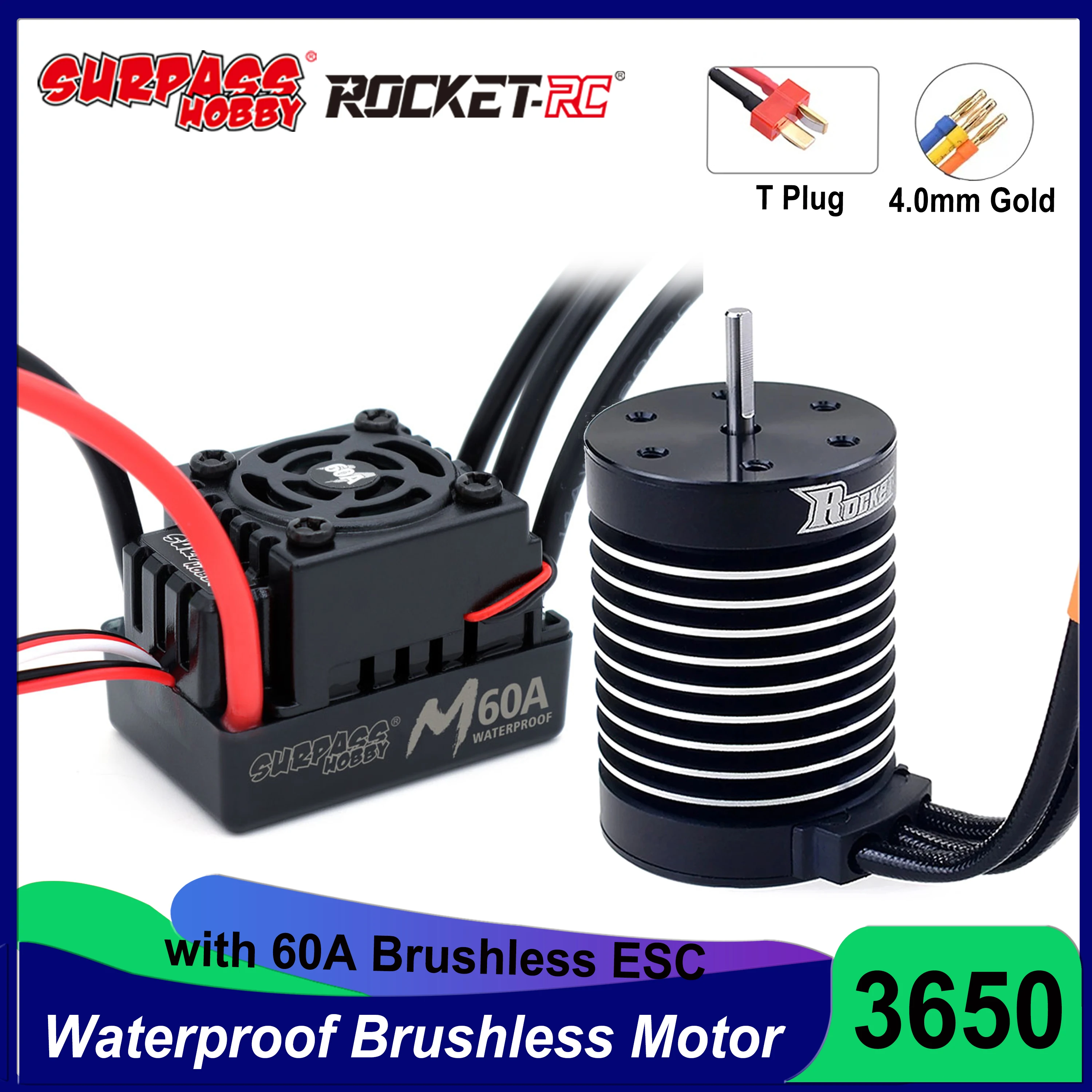 GoolRC 3650 4300KV Motor 60A Bürstenlos ESC 20kg Servo 25T Servoarm für RC Auto