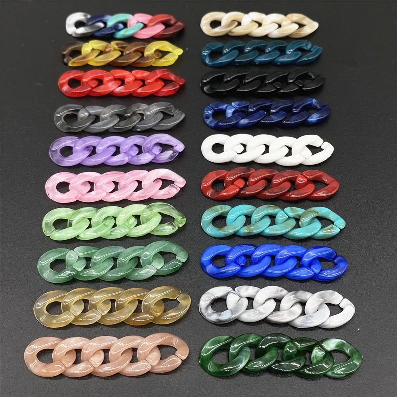 50pcs/lot 10x14mm Acrylic Twisted Chains Link Beads Glasses Chain Beads for Jewelry Making DIY Bracelet Necklace Earrings