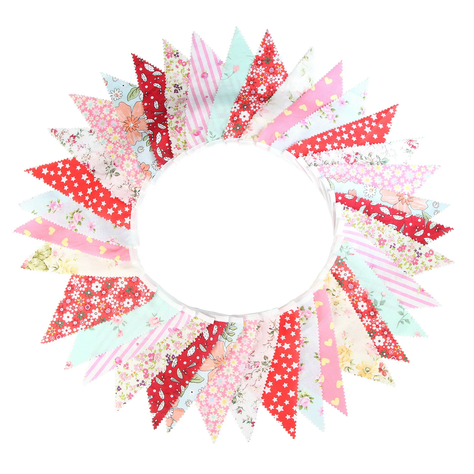 

Fabric Bunting Banner None 15cm*19cm*19cm Baby Showers Birthdays Cotton For Weddings Garden Parties Grand Openings
