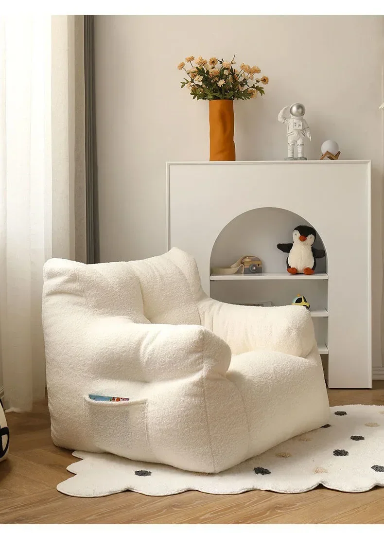 Children's Lazy Sofa Chair - Soft Cotton & Linen Fabric with Removable Washable Cover, Perfect for Reading & Playtime