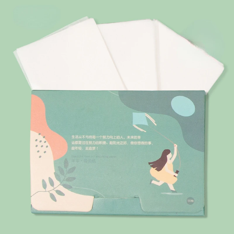 100 Pz/Set Salviette Assorbenti Per Il Controllo Dell'Olio Di Carta Per Il Viso Delle Donne Make Up Cleansing Blotting Oil Shrink Pore Face Cleaning T