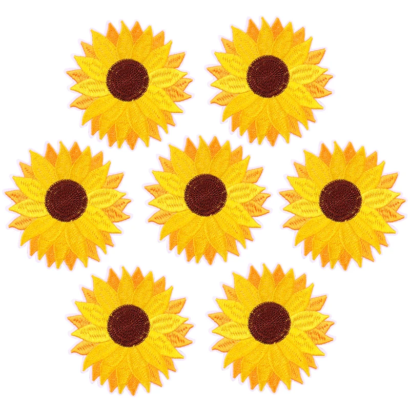Pssopp 10 Pezzi Margherita Girasole Ricamo Patch Fai da Te Artigianato Applique Adesivo Margherita Bianca delicati Toppe Ricamate per Vestito Zaino Giacca Decor