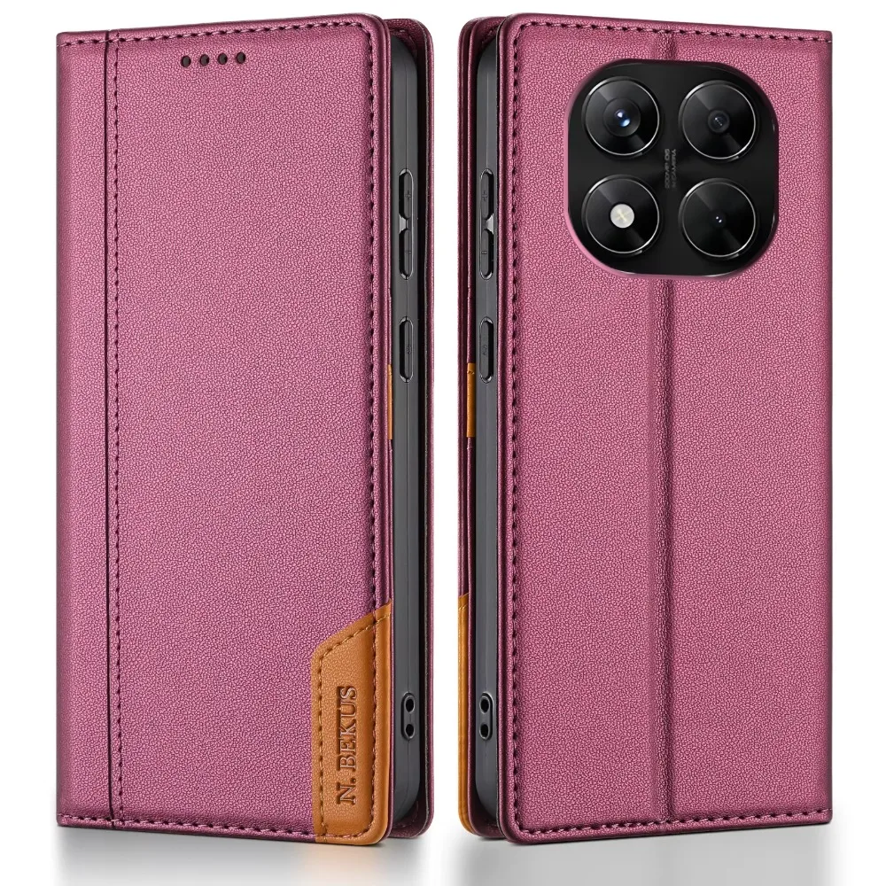 Premium PU Leather RFID Blocking Wallet Flip Phone Case with Card Slot Holder and Back Cover