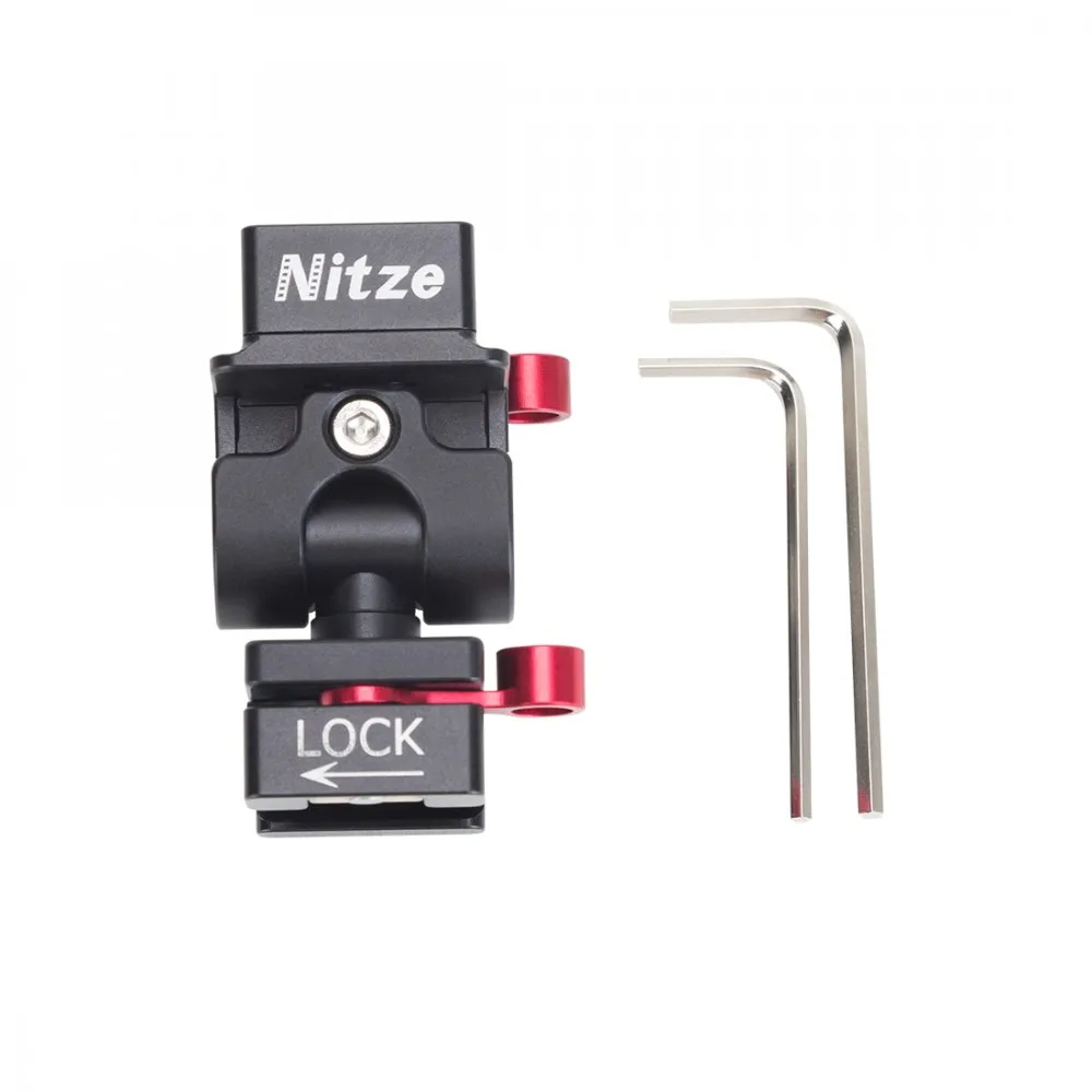 

NITZE Tilt and Swivel Dual QR NATO Clamps with Lock Lever - N54-H2 for Field Monitor Cage Rig