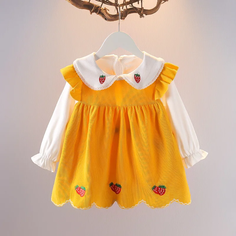 Embroidered Baby Kid Girl Dress Spring Autumn Princess Dress Lovely Cotton Long-sleeved Girl Clothing Tutu Rabbit A-line Dresses girls dress baby girl dress