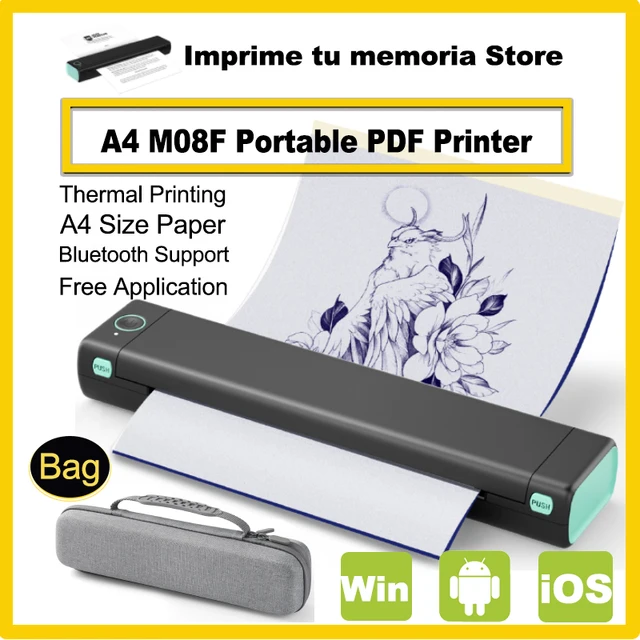 M08F A4 Mini Portable Thermal Printer The Perfect Printer for Home Use