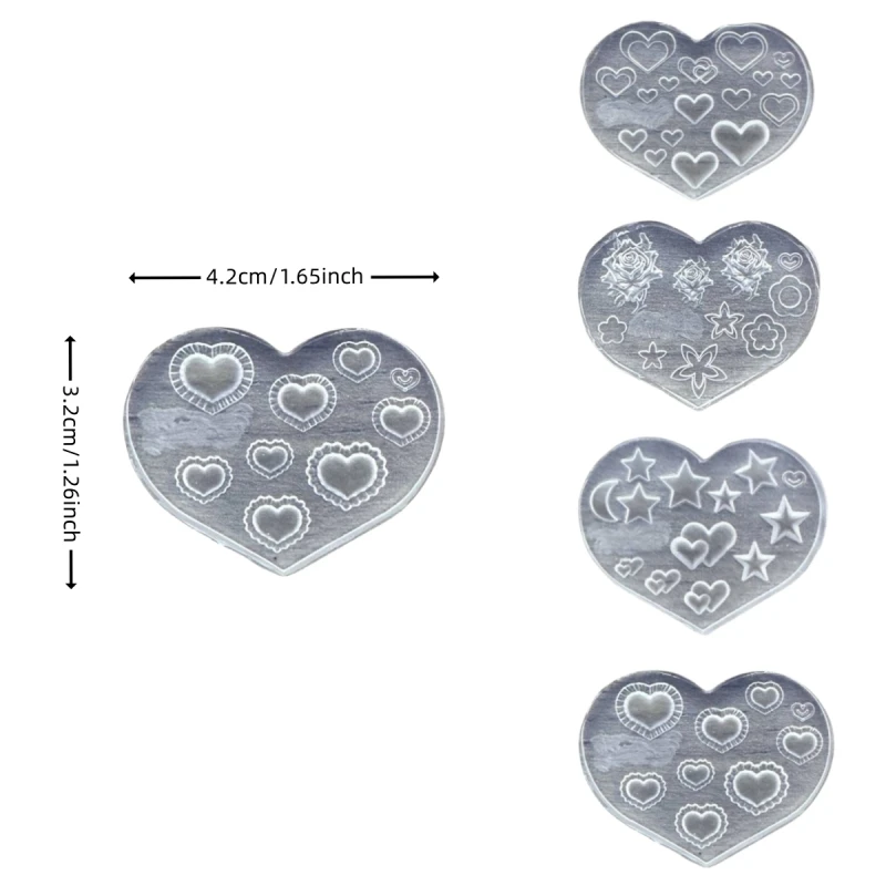 4 Pieces Manicure Silicone Mold Reusable Valentine's Day Versatile And Gentle Love Rose Party Nail Decoration Nail Salon 2