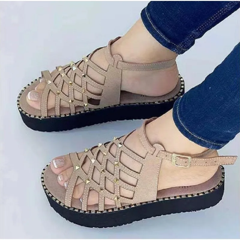 Sandals for women 2024 summer Korean fashion Bosimi non-slip flat sandals casual rhinestone student women's shoes