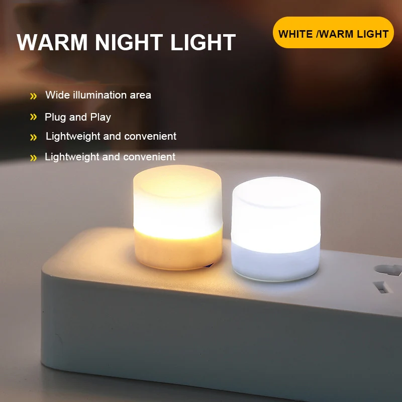 Mini USB Night Light Eye Protection Book Reading Light USB Plug Computer Mobile Power Charging LED Night Lamp Red White 10X 5X 1X