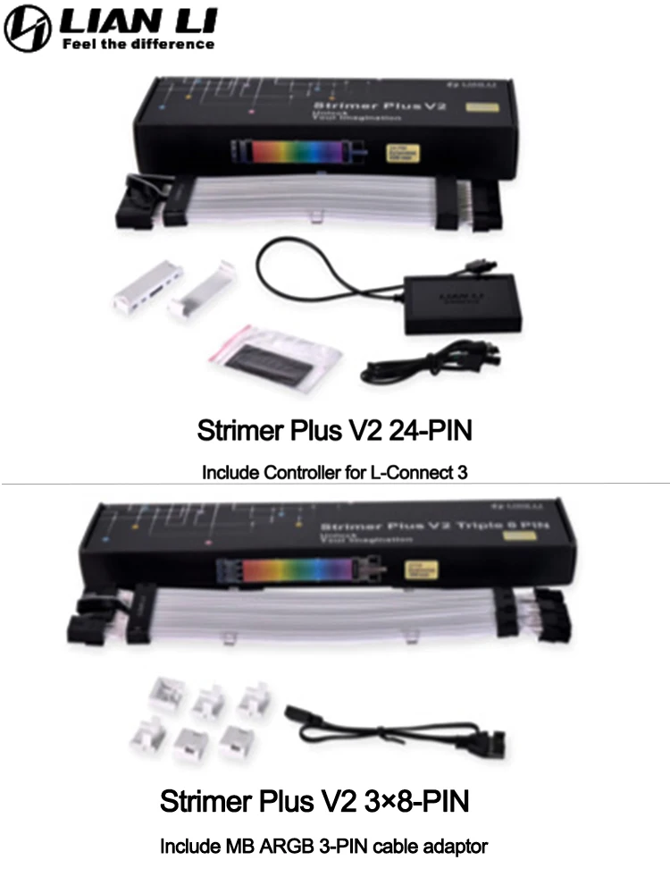 Lian Li Strimer Plus V2 RGB Extension Cable Addressable,Gen.3th