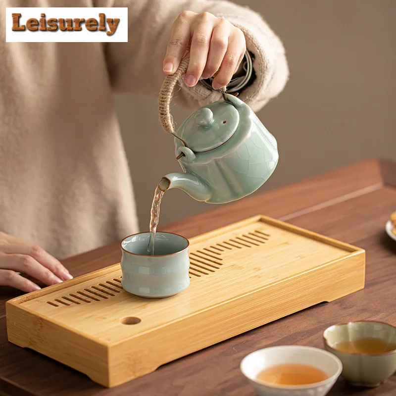 Five Famous Kilns Lifting Beam Pot Tea Set Complete Set Ancient Tea Ceremony Set Teapot And Tea Cup Set Cafes Ornaments Supplies