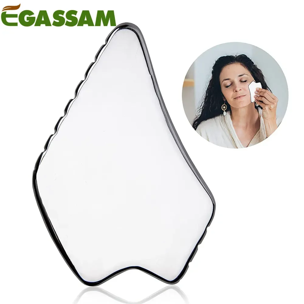 1Pcs Stainless Steel Gua Sha Plate Massager Tool Scraper Physical Therapy Loose Muscle Meridian Massage Machine Spa Board Tool 10 15 20 25 30cm manual stainless steel paste squeegee scraping board tools part smt stencil scraper solder paste scraping knife