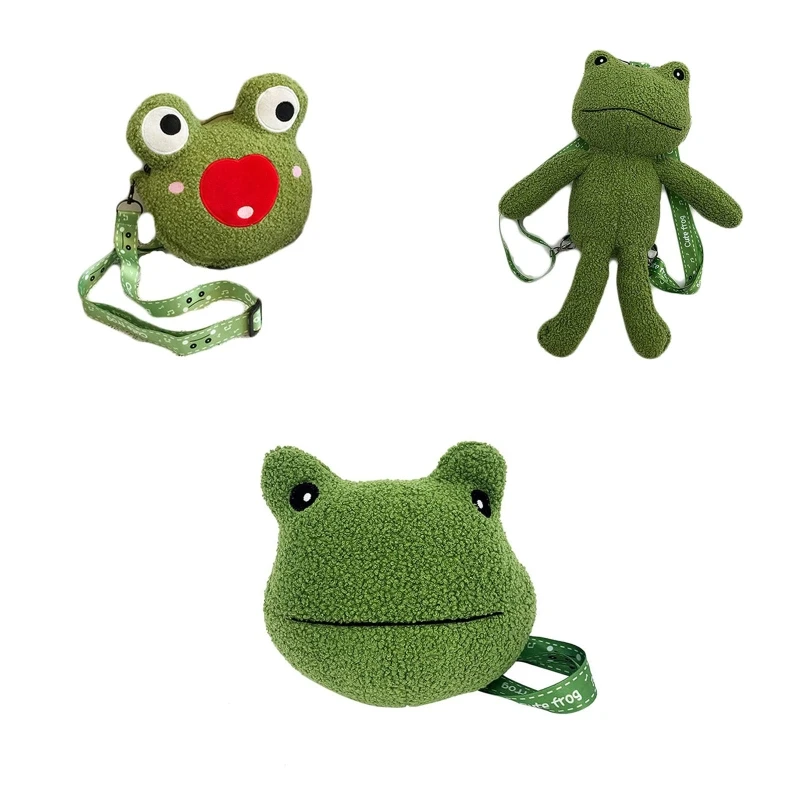 

Plush Shoulder Bag Ugly Cartoon for FROG Bag for Anniversary Day E74B