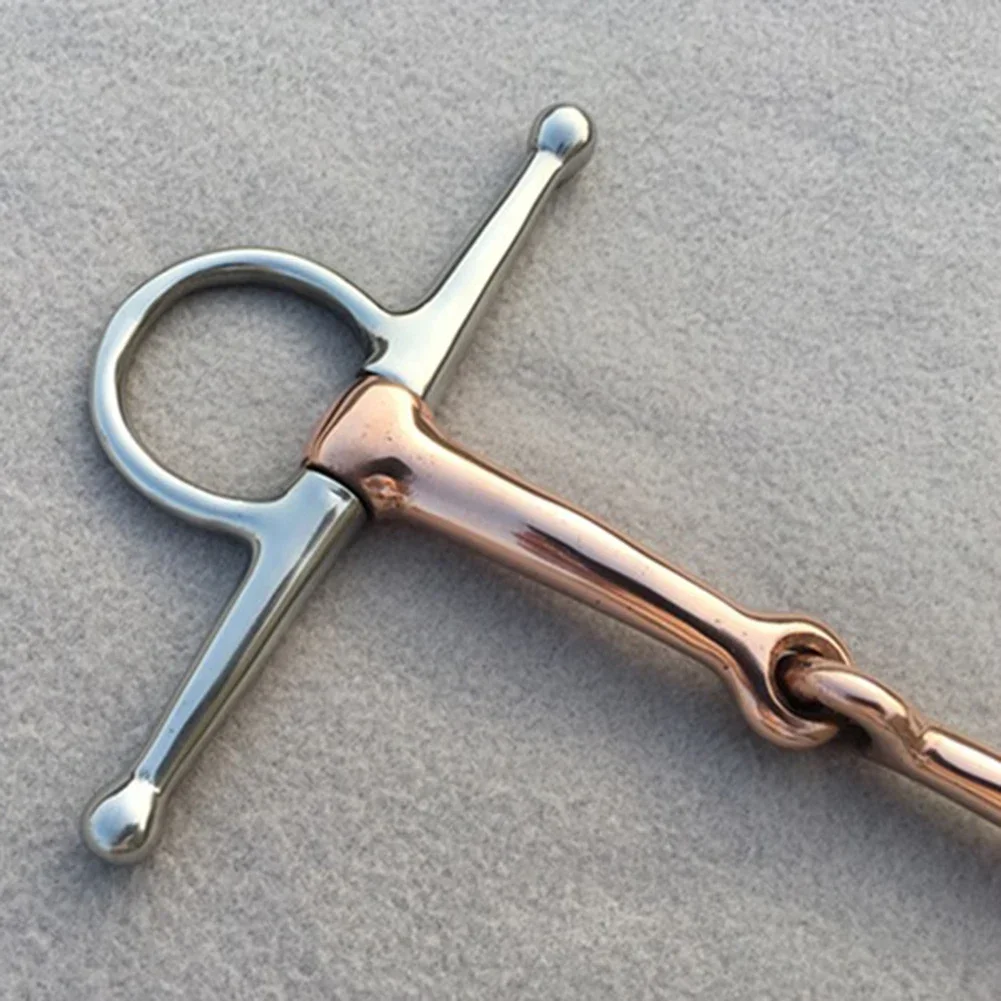 1x 13cm Horse Bit Stainless Steel Full-Cheek Snaffle Bit Copper Mouth Horse Tack Horse Bits Equipment For Horses 3