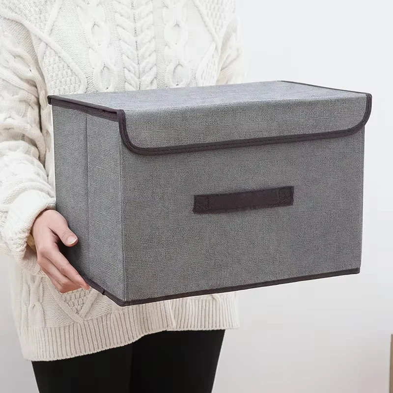 Fold Non Woven Fabric Storage Box Gray Home Supplies Clothing Underwear Sock And Kid Toy Storage Organizer Cosmetics 5