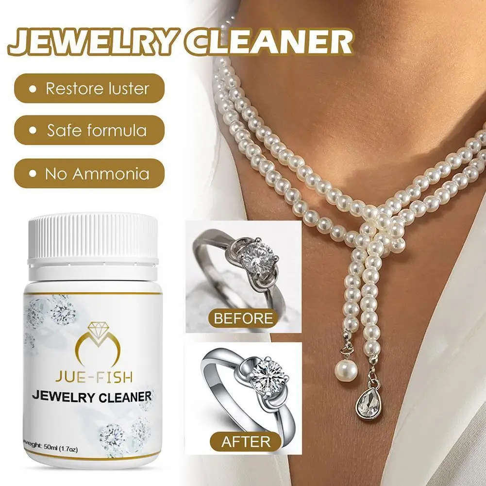 

50ml Jewelry Cleaner Jewelry Necklace Clean Polishing Care Product Spray Cleaner Washing Multi-Function Fluid Pur B5X3
