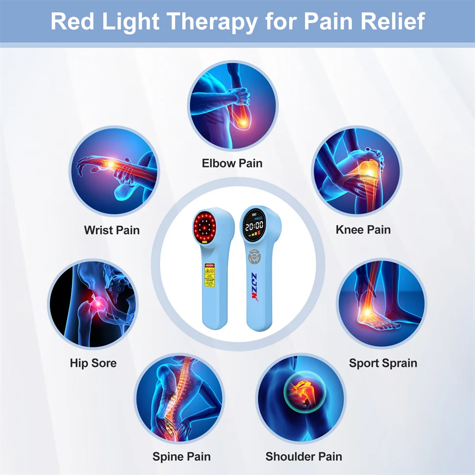 

New Red Cold Light Therapy Physiotherapy Instrument Pain-relief Laser 1760mW Healing Deep Tissue for Spine Back Human & Animals