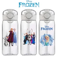 Cartoon Disney Straw Plastic Cup Large Capacity Couple Student Cute Simple Portable Frozen Anime Easy Cup Birthday Gift 400ML 1