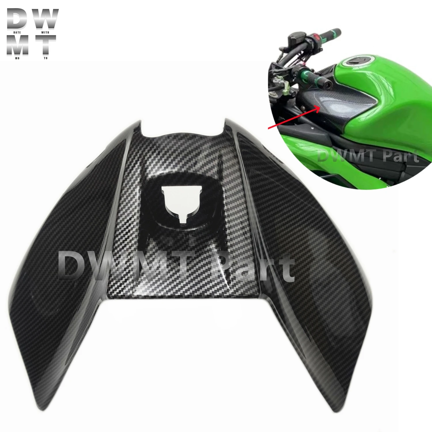 

ABS Plastic Fuel Tank Cover For KAWASAKI Ninja ER6N ER-6N 2012 2013 2014 2015 2016 Top Gas Tank Cover Mid Fairing Front Cowl