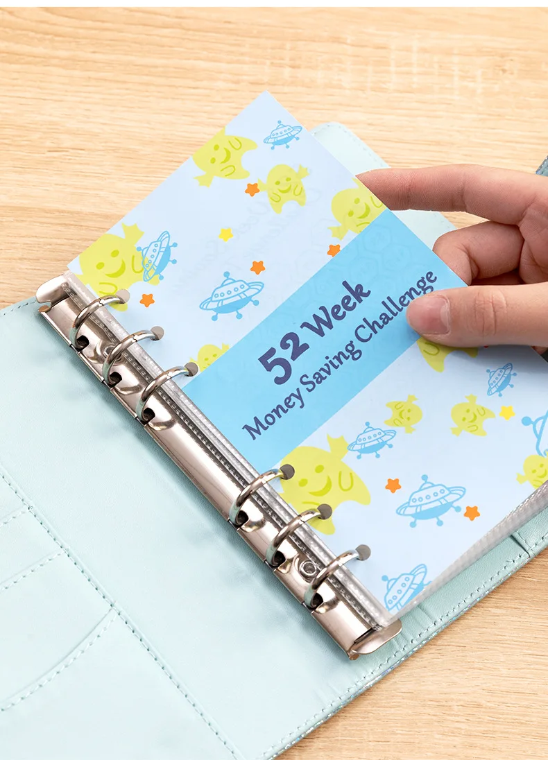 A6  52Week Savings Challenge52 Loose-Leaf Binder Budget Binder With Cash Envelopes Money Organizer System 6
