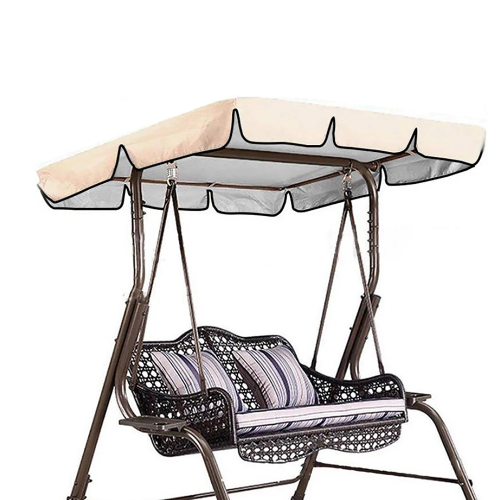 Outdoor Awnings 1pcs Outdoor Swing Chair Canopy Courtyard Waterproof Dustproof Swing Sunshade Oxford Cloth Top Cover Balcony Sunshade