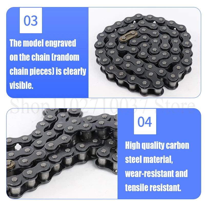 1PCS Industrial Drive Chain 0.5-5 Meter Carbon Steel Short Pitch Roller Chain 04C 06B 08B 10A 12A 06B-2 08B-2 10A-2
