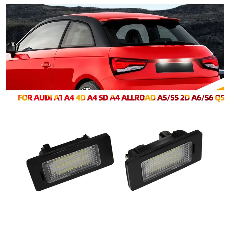 

2PCS Car Canbus Error Free LED License Light 12V For Audi A1 A4 B8 4D 5D A5 S5 2D 5D A6 S6 For VW Golf Passat Led Number lamp