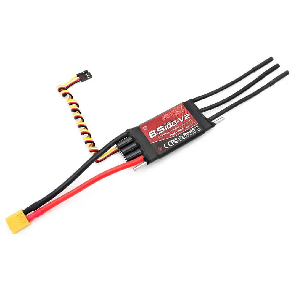 SURPASS HOBBY Brushless ESC V2 2-6S 40A-100A for RC Ship Boat Pneumatic Underwater Propeller with Ubec XT60 Plug Boat ESC