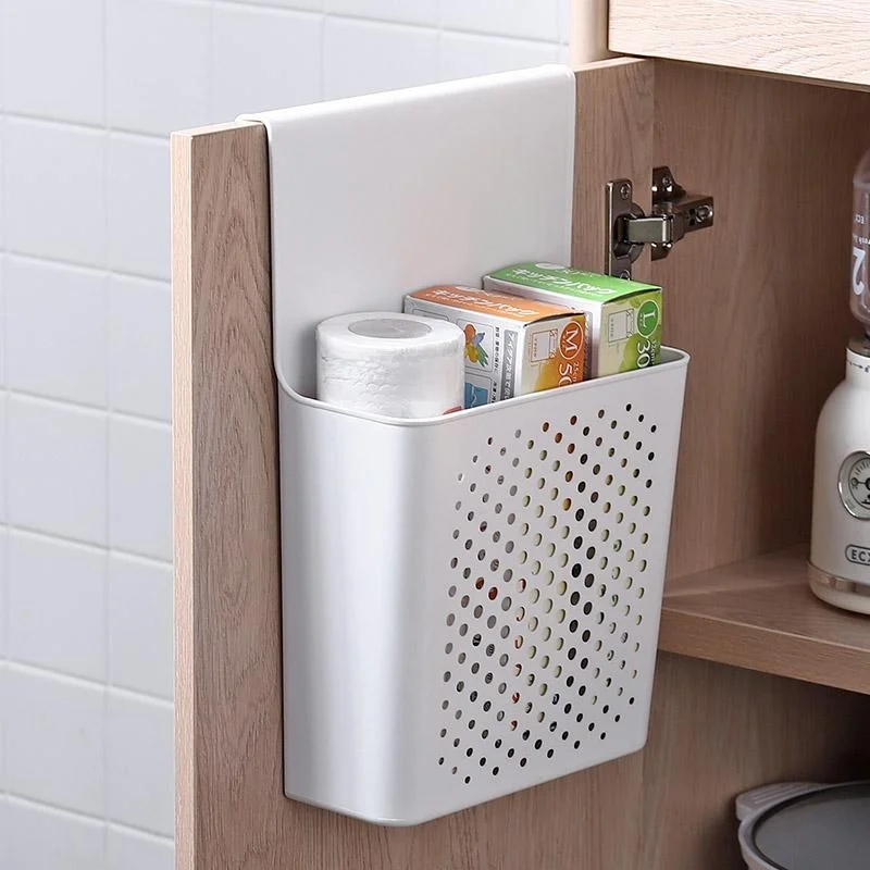 Kitchen Cabinet Door Storage Ra Preservation Film Bag Hook In-Door Basket Organizer Japanese Sle Pure Color Foldable Net